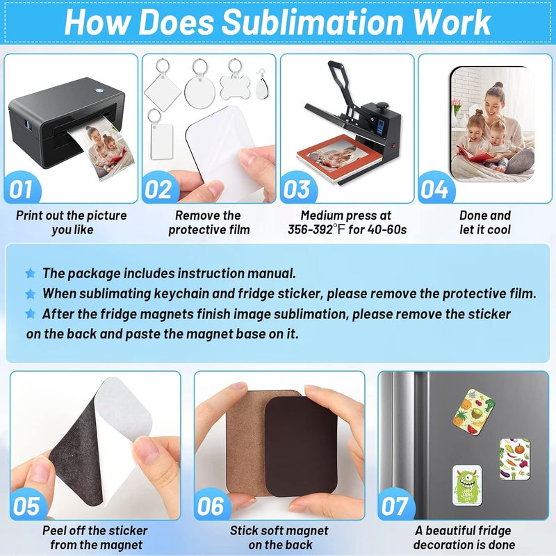 Modacraft 128-Piece Sublimation Blanks Kit - Premium DIY Bundle for Home Decor | Craft Supplies for Cricut, Birthday Gifts, Halloween, Thanksgiving, Christmas Customization (White) - Image 3